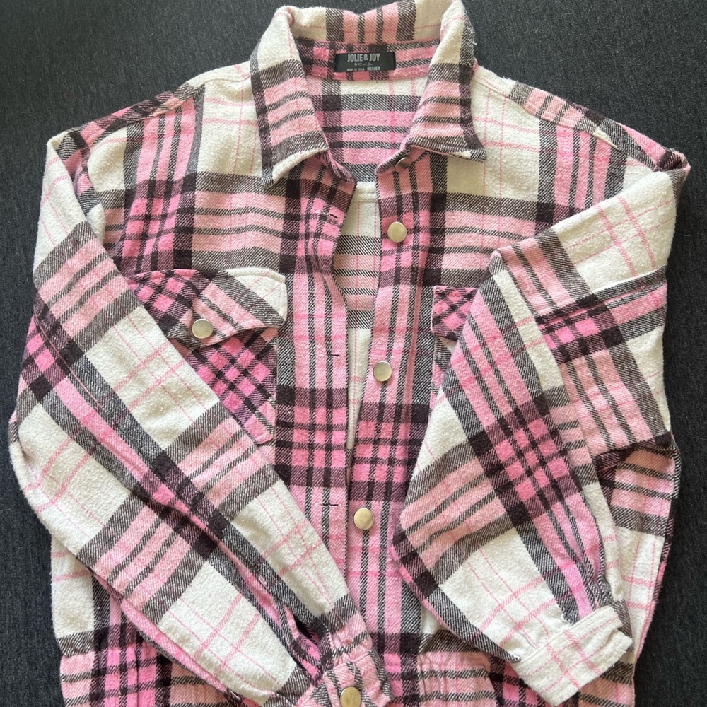 Pink and Black Plaid Blazer